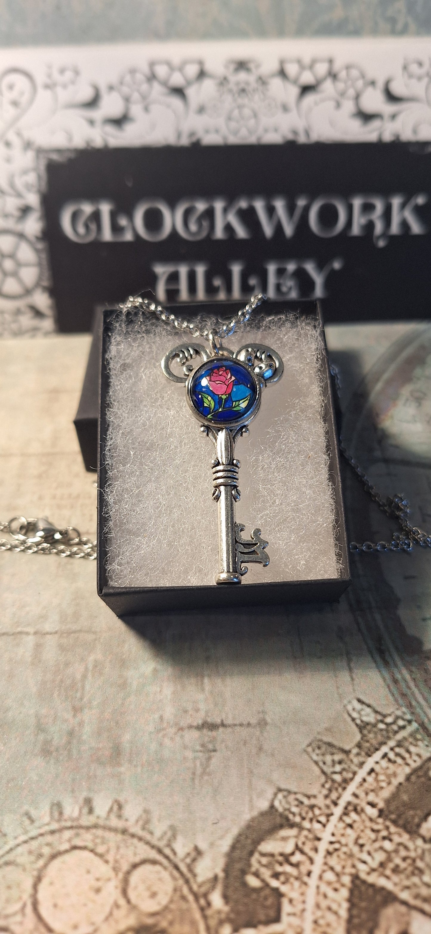 Rose Key Necklace