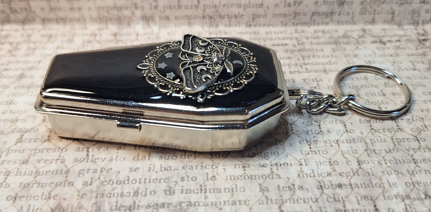 Lunar Moth Trinket Box Key Chain with Glow in the Dark Stars