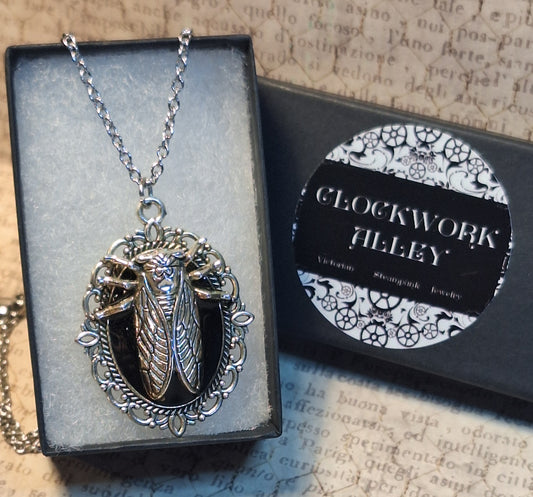 Ornate Cicada pendant Necklace