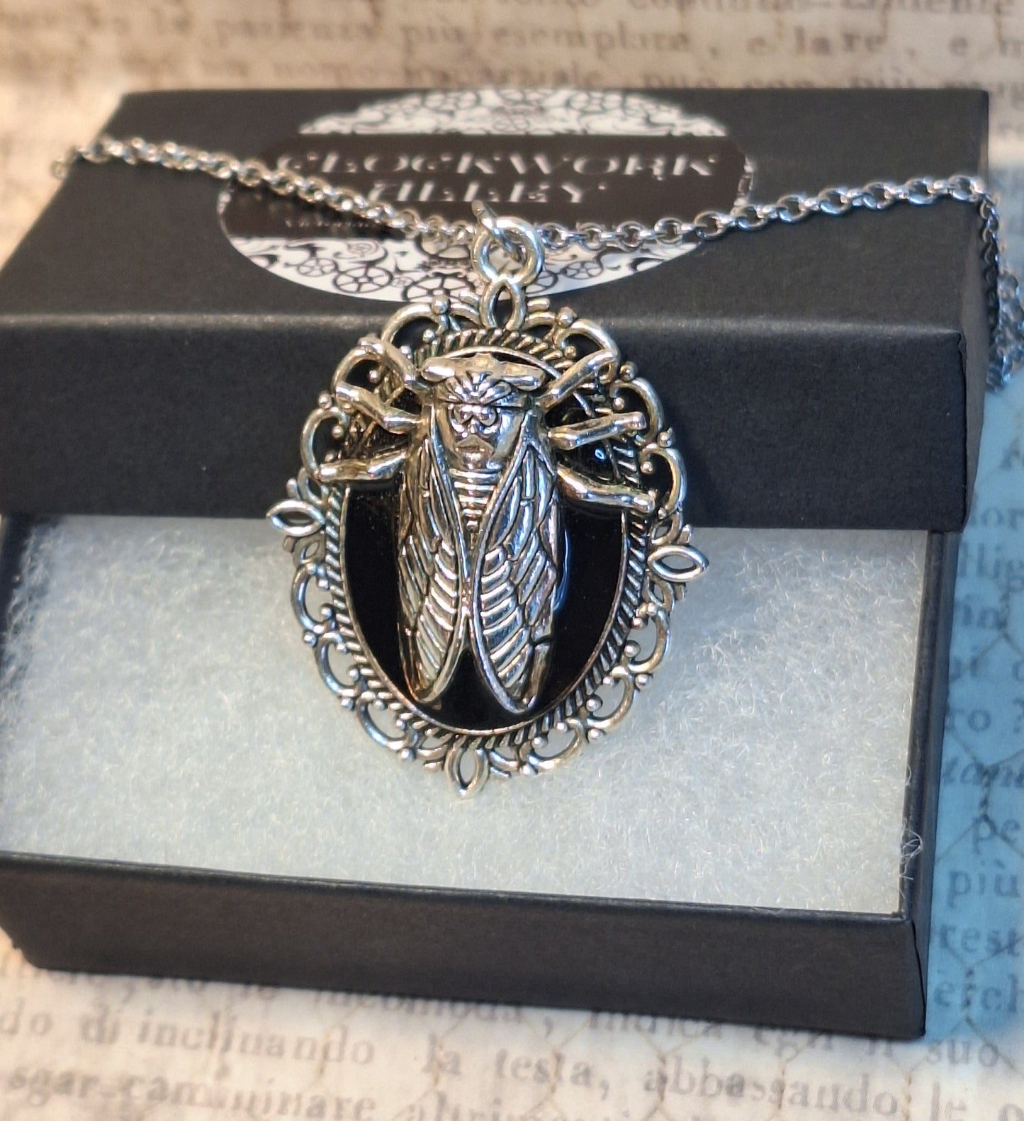 Ornate Cicada pendant Necklace