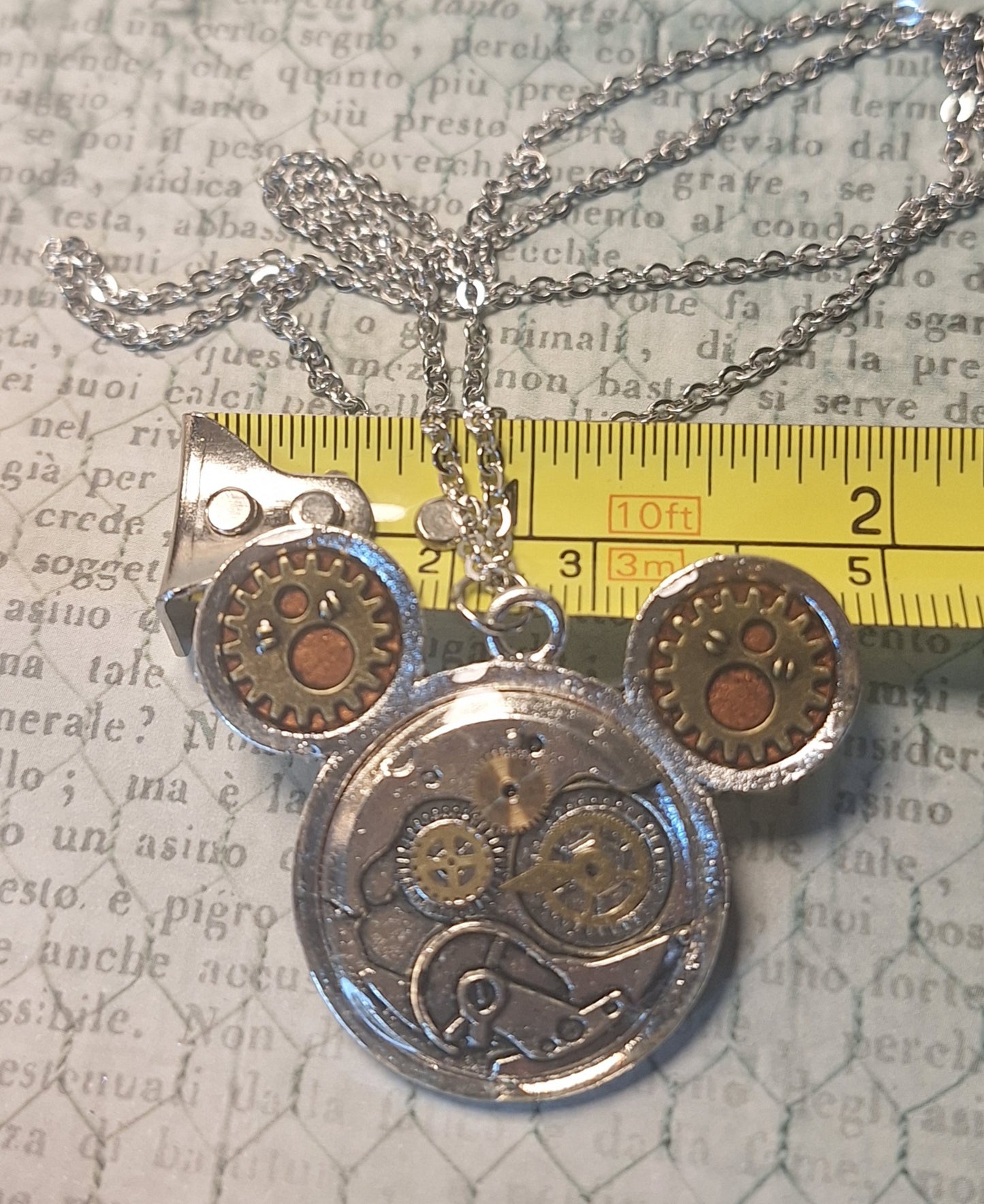 Steampunk Mouse Ears Pendant Necklace