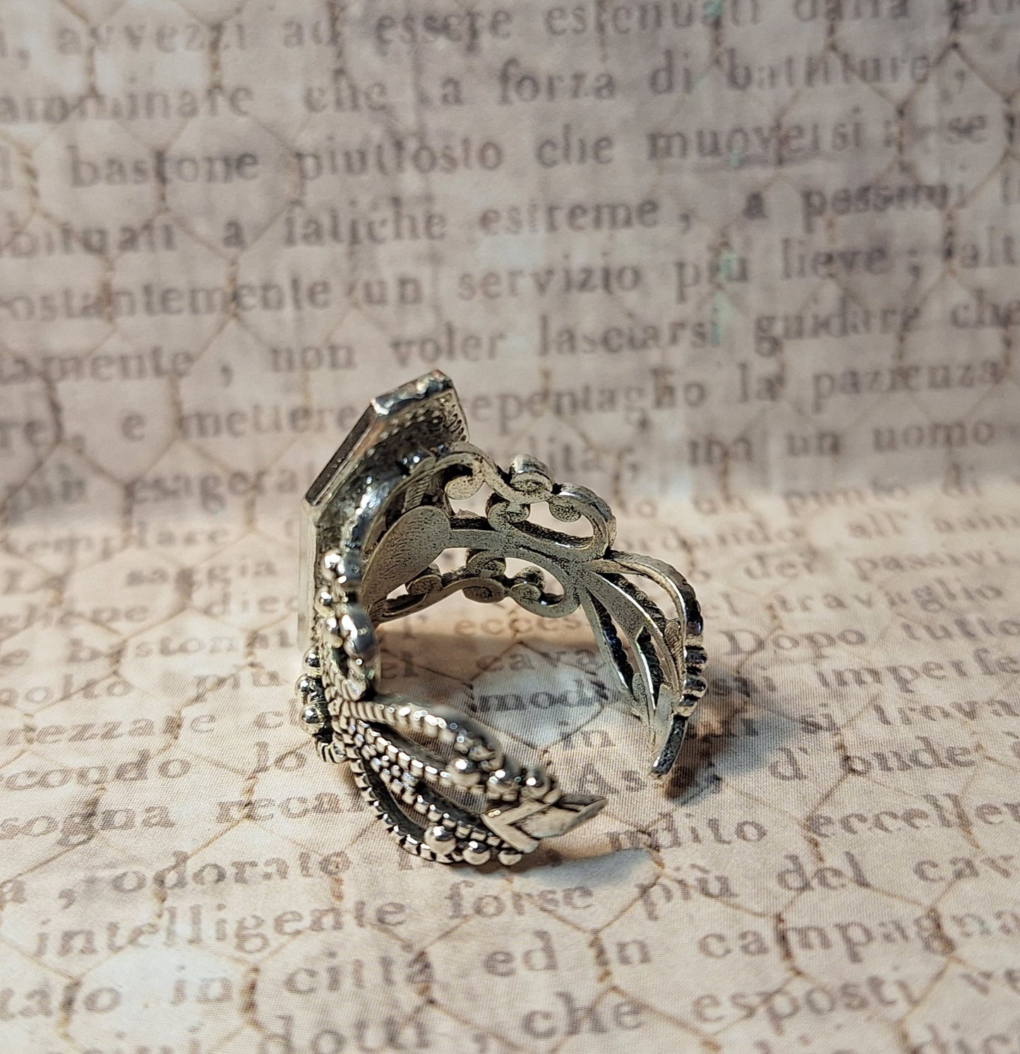 Red Coffin Filigree Ring
