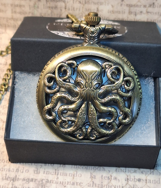 Working Lovecraft Octopus Pocket Watch