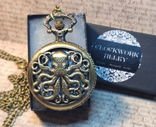 Working Lovecraft Octopus Pocket Watch