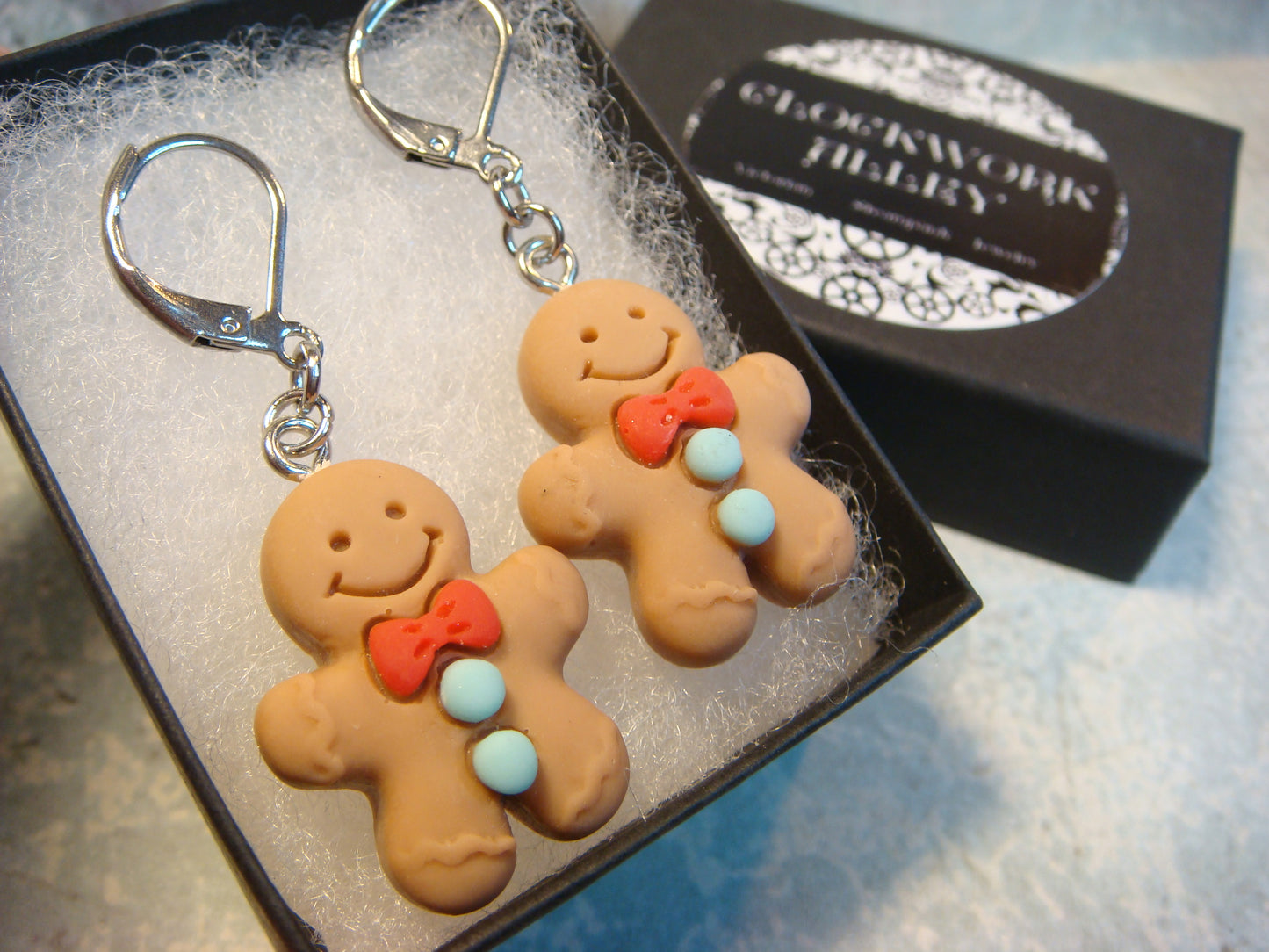 Gingerbread Man Dangle Earrings