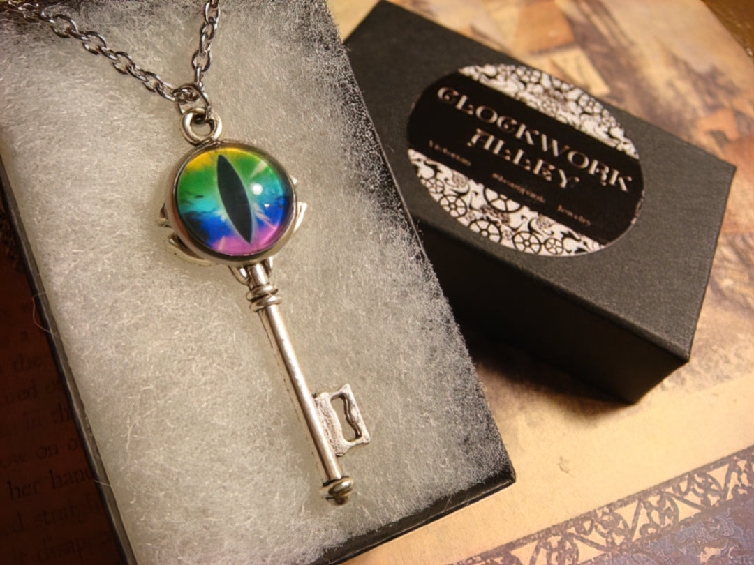 Colorful Eye Image Key Necklace