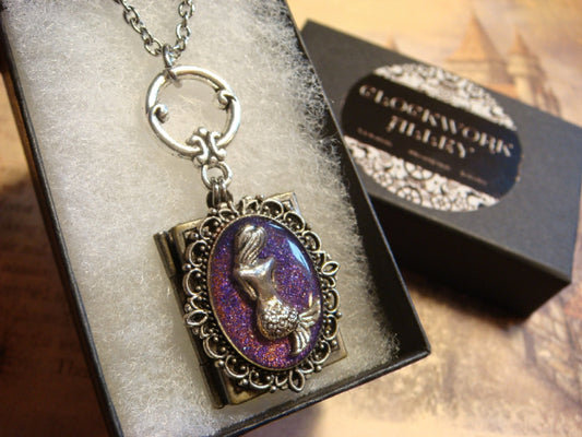 Mermaid Ornate Book Locket Necklace