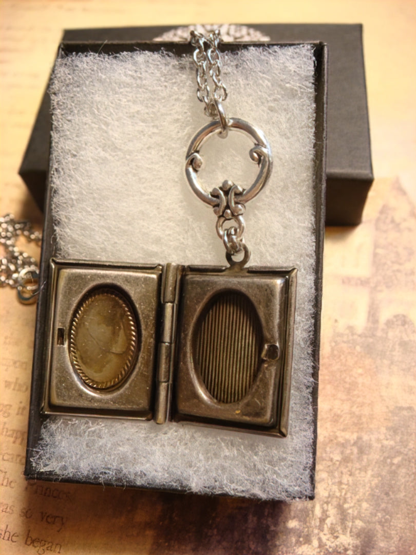 Mermaid Sparkle Heart Book Locket Necklace