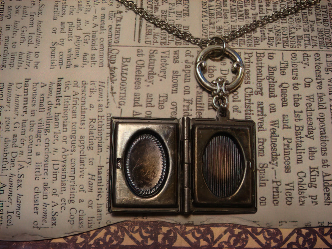 Heart Gears and Watch Parts Book Locket Necklace