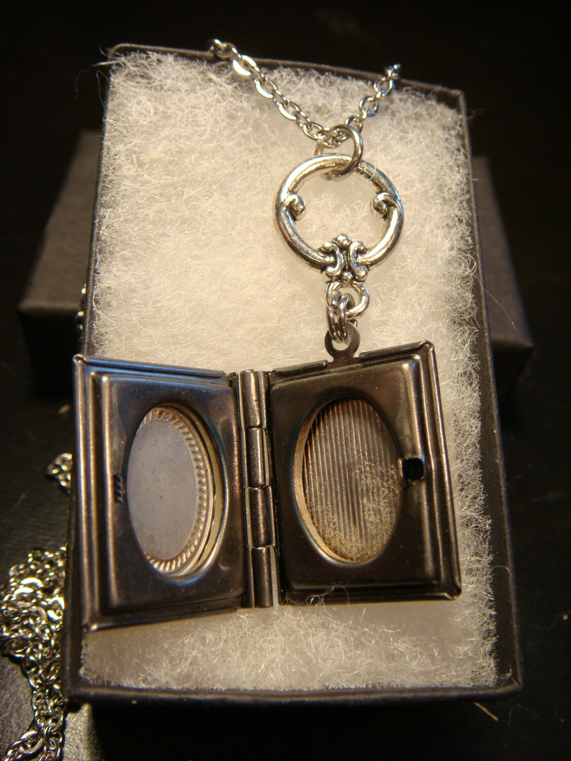 Bee and Gear Heart Book Locket Necklace