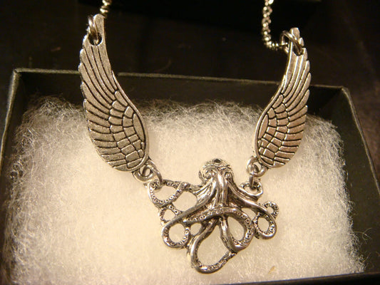 Octopus with Wings Necklace