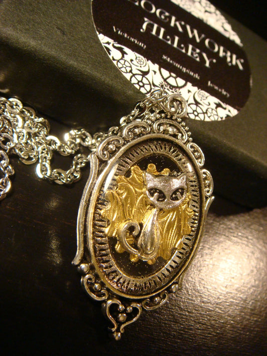 Cat Gear in See-thru Ornate Necklace