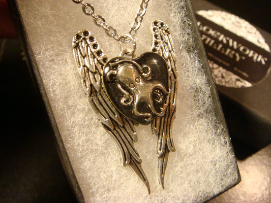 Octopus on Angel Wings Necklace