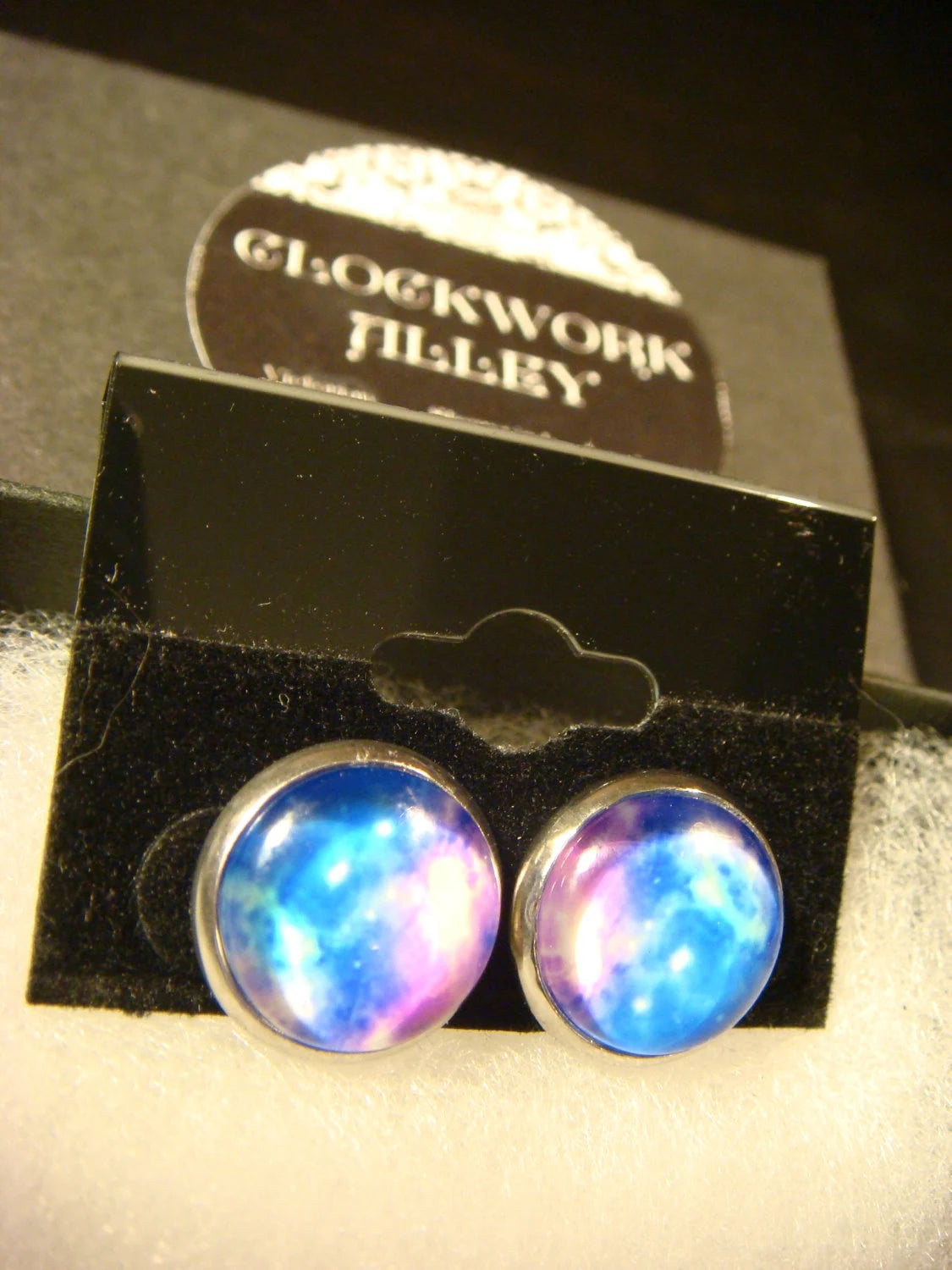 Nebula Galaxy Image Stainless Steel Stud Earrings