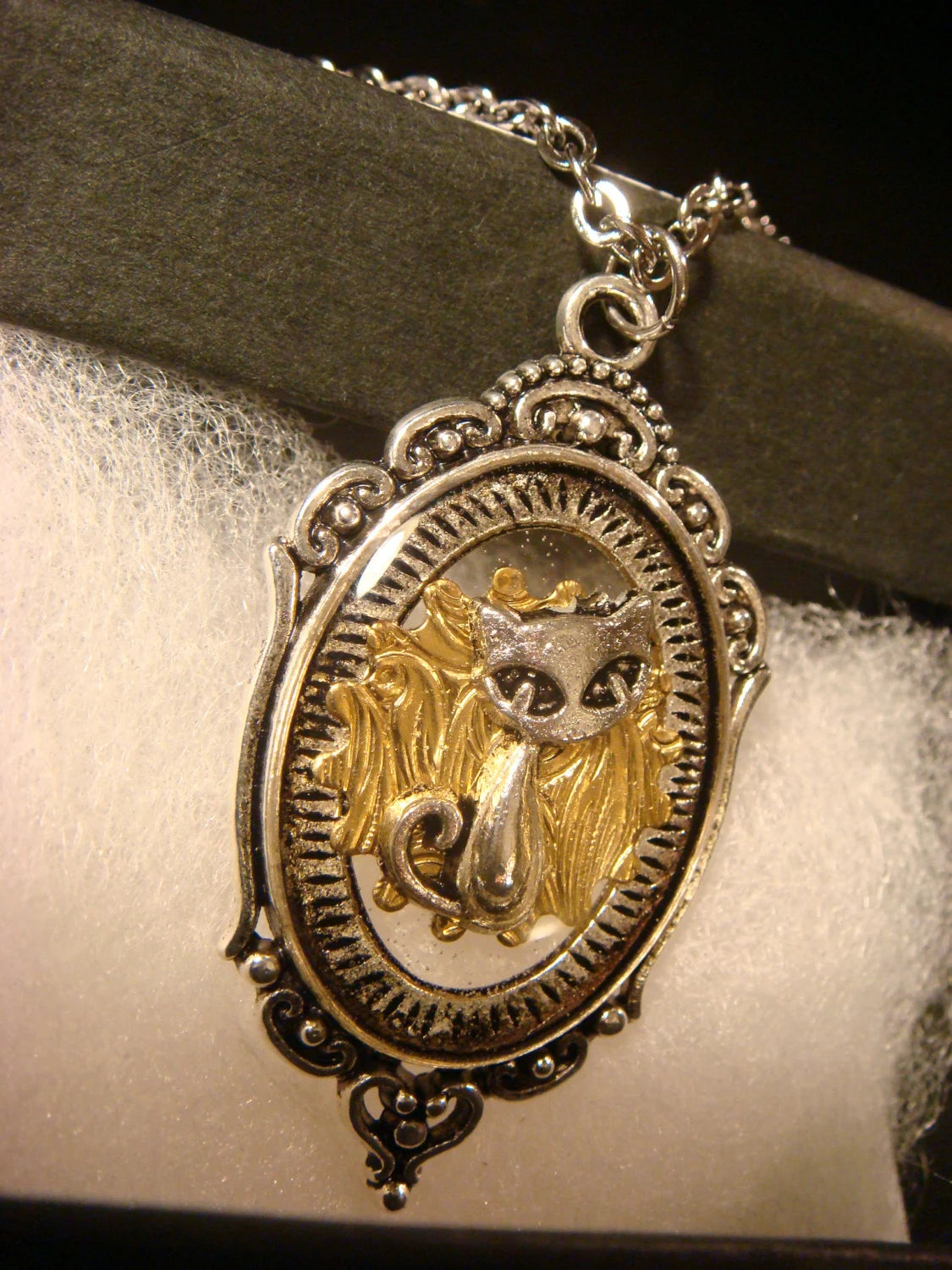 Cat Gear in See-thru Ornate Necklace