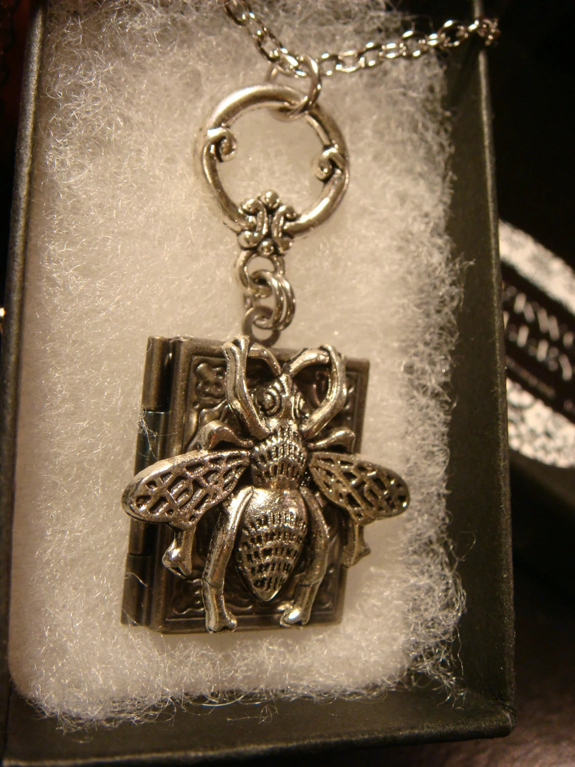 Bee Book Locket Necklace