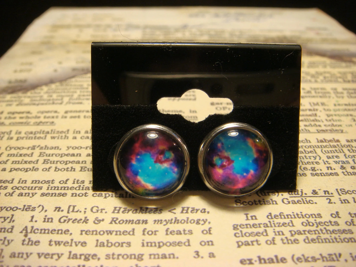 Nebula Galaxy Image Stainless Steel Stud Earrings