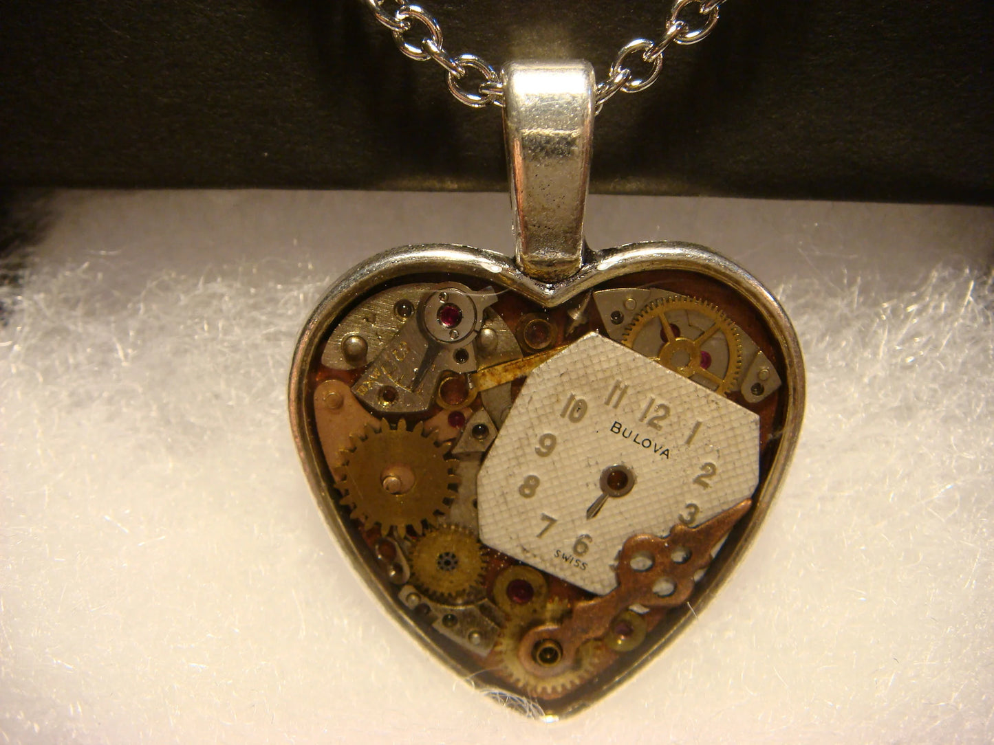 Clockwork Heart with Vintage Watch Parts Necklace