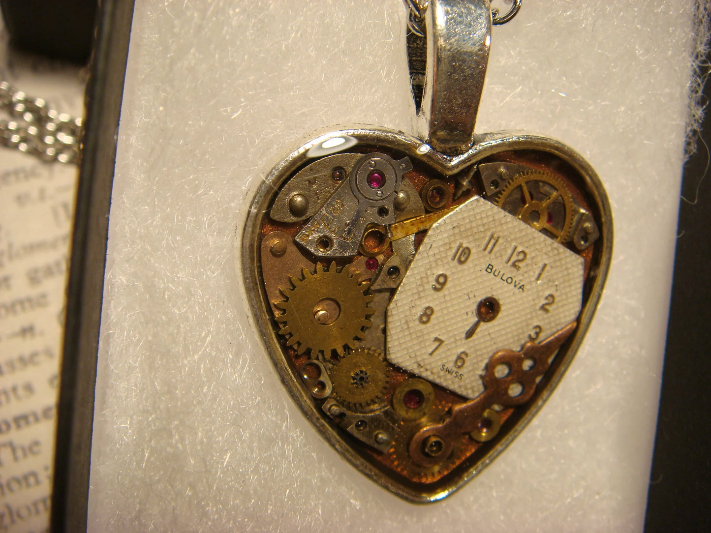 Clockwork Heart with Vintage Watch Parts Necklace