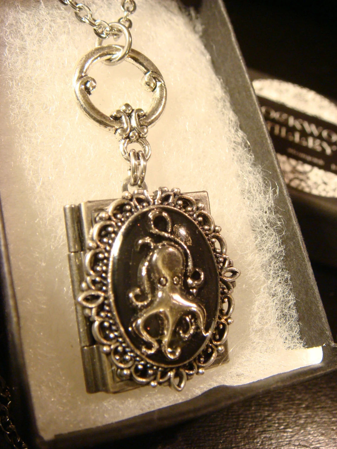 Octopus Ornate Book Locket Necklace