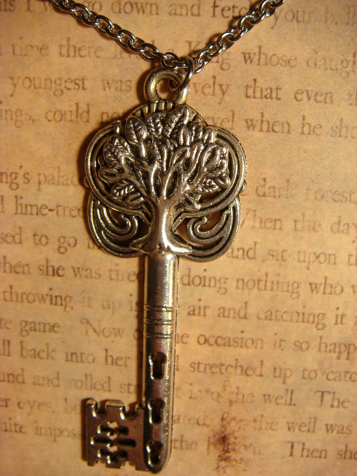 Tree of Life Skeleton Key Necklace