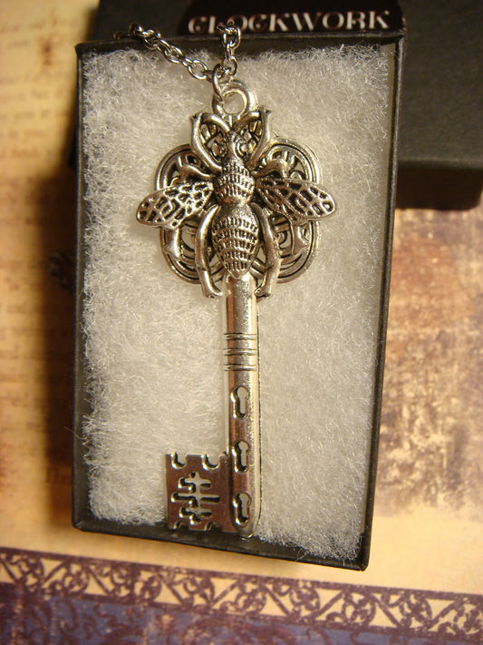 Bee Skeleton Key Necklace