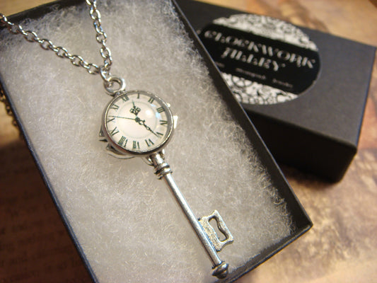 Clock Image Key Necklace