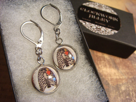 Ribcage Image Stainless Steel Dangle Earrings