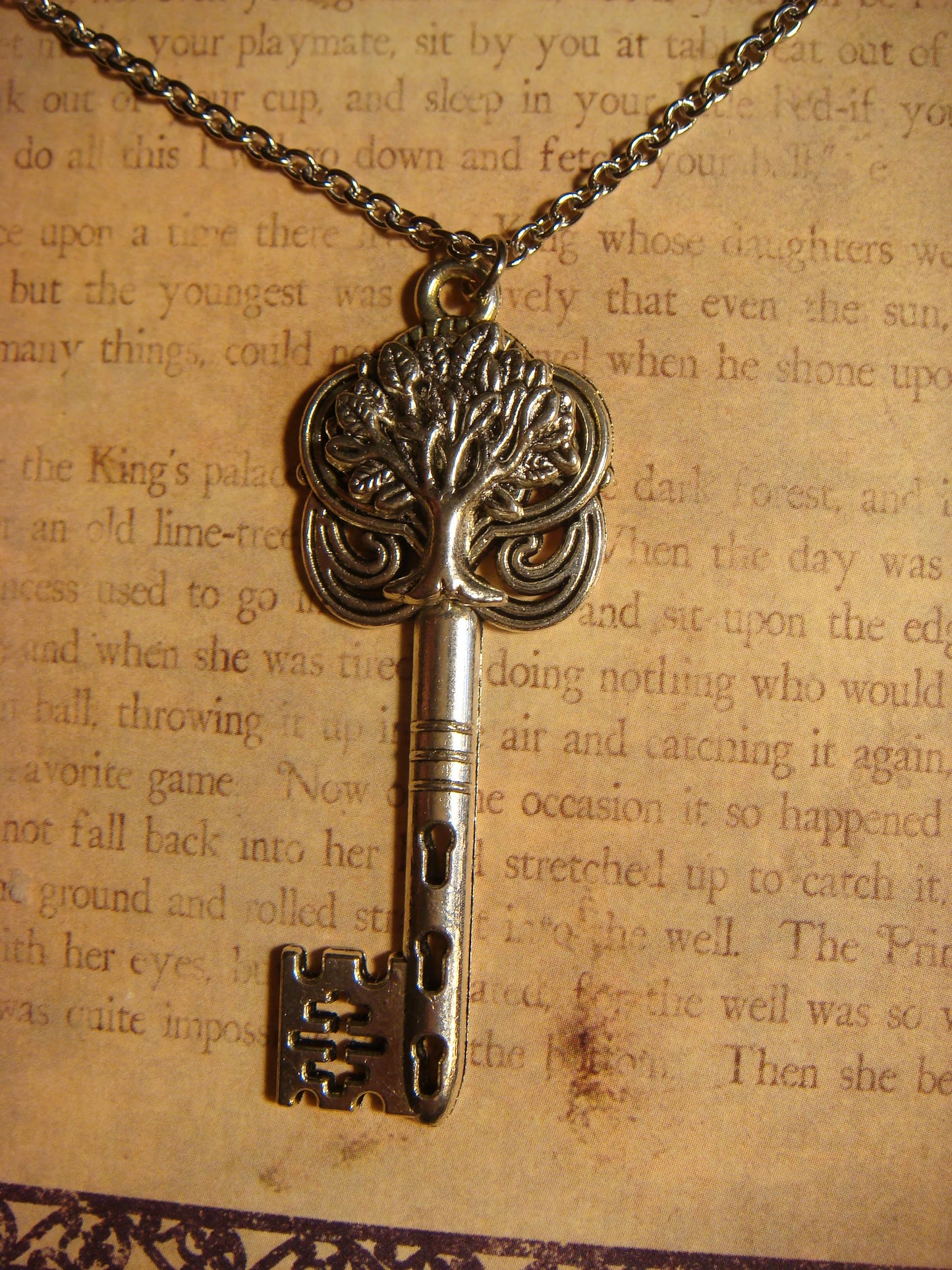 Tree of Life Skeleton Key Necklace