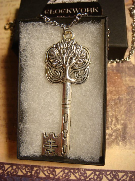 Tree of Life Skeleton Key Necklace