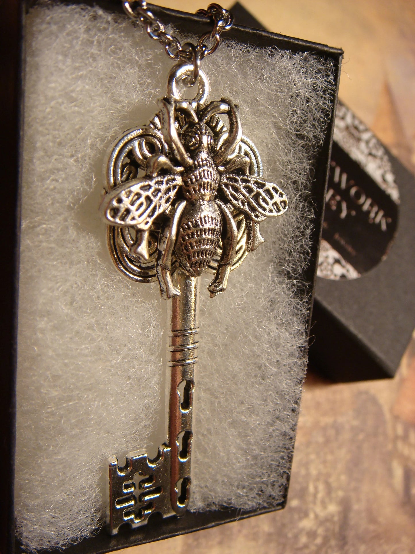 Bee Skeleton Key Necklace