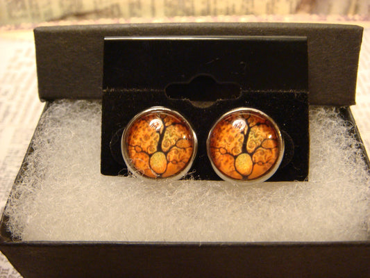 Root Image Stainless Steel Stud Earrings