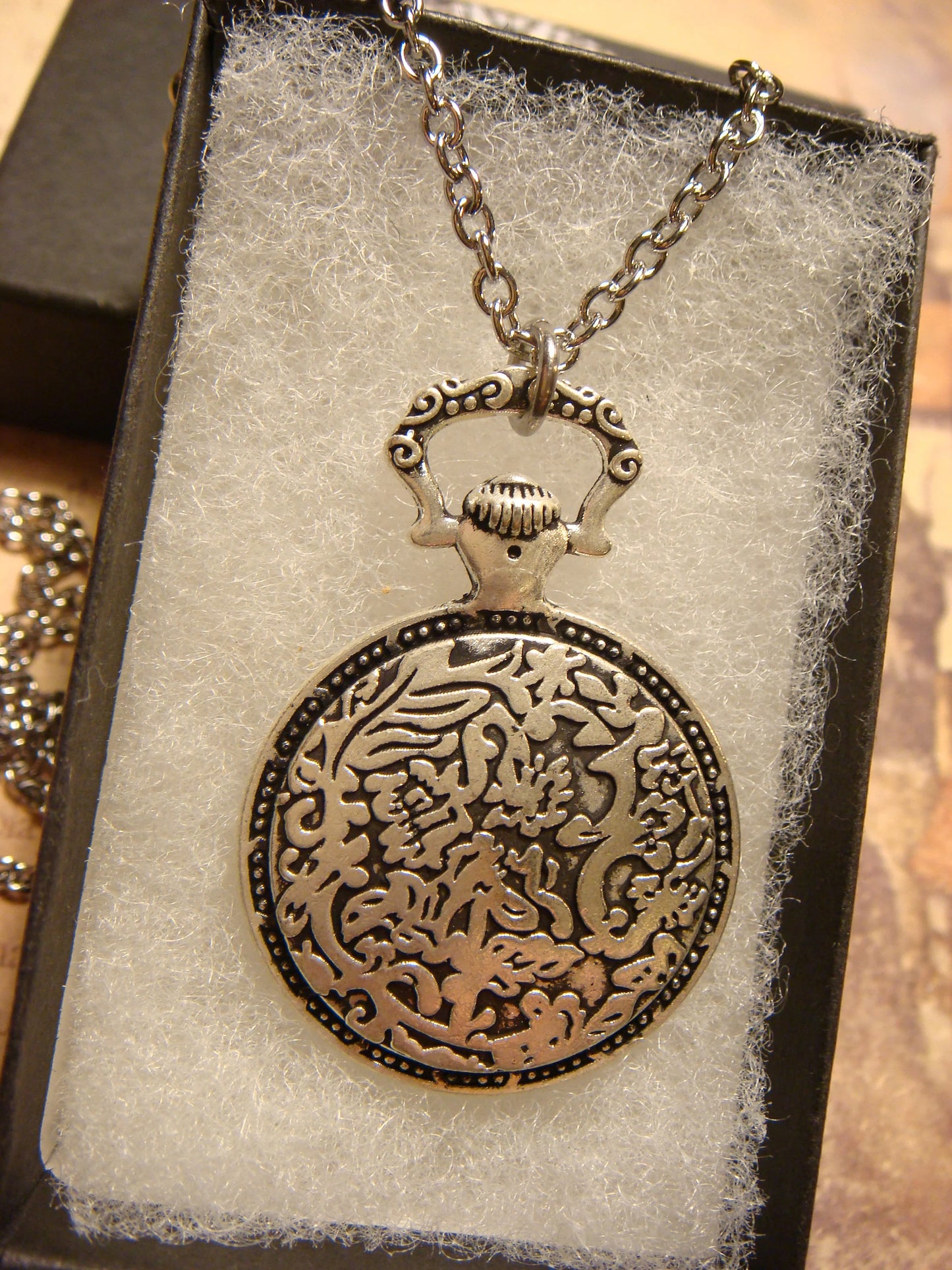 Zodiac Pisces Pocket Watch Pendant Necklace