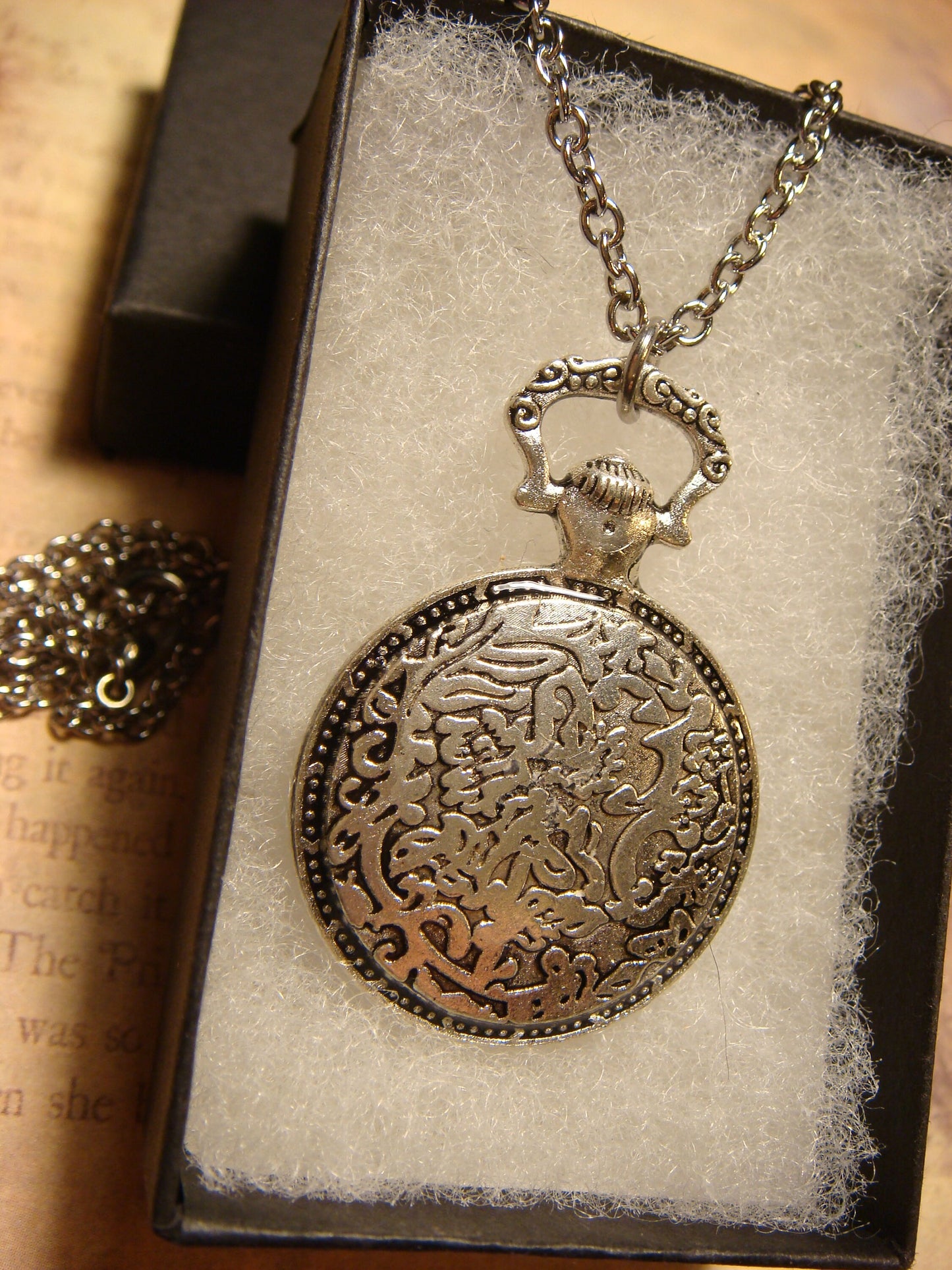 Zodiac Leo Pocket Watch Pendant Necklace