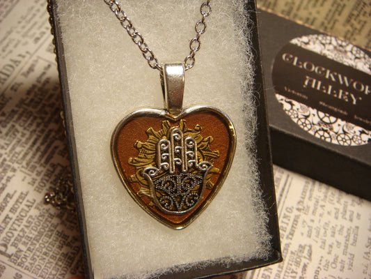 Hamsa Heart Necklace