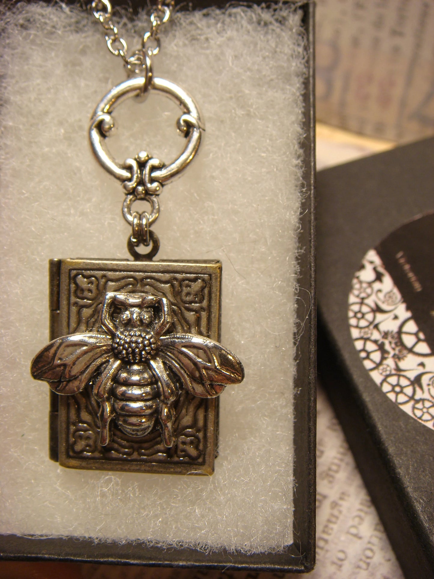 Bee Book Locket Necklace