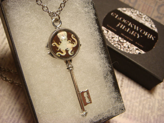 Octopus Map Image Key Necklace