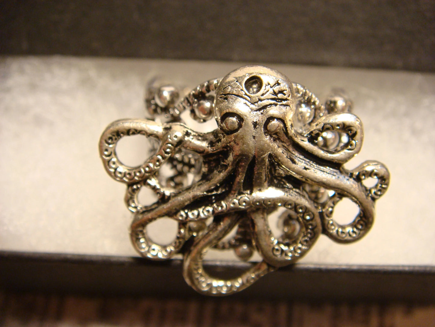 Octopus Filigree Ring in Antique Silver - Adjustable