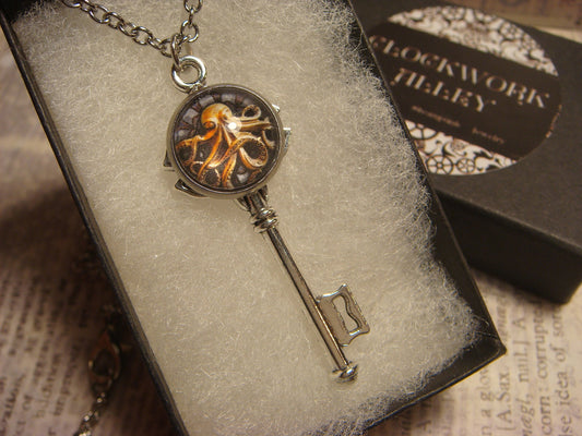 Octopus Image Key Necklace