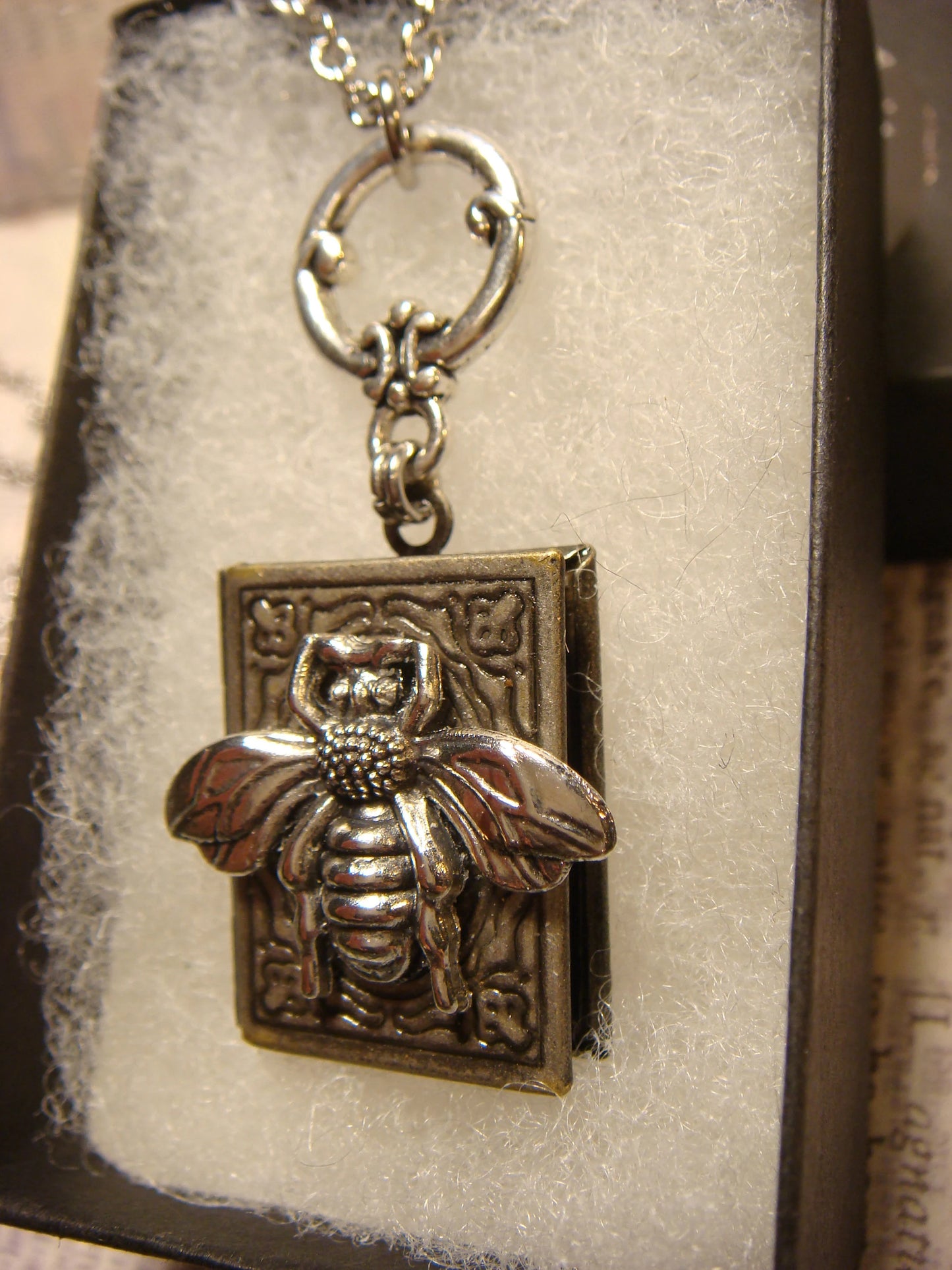 Bee Book Locket Necklace