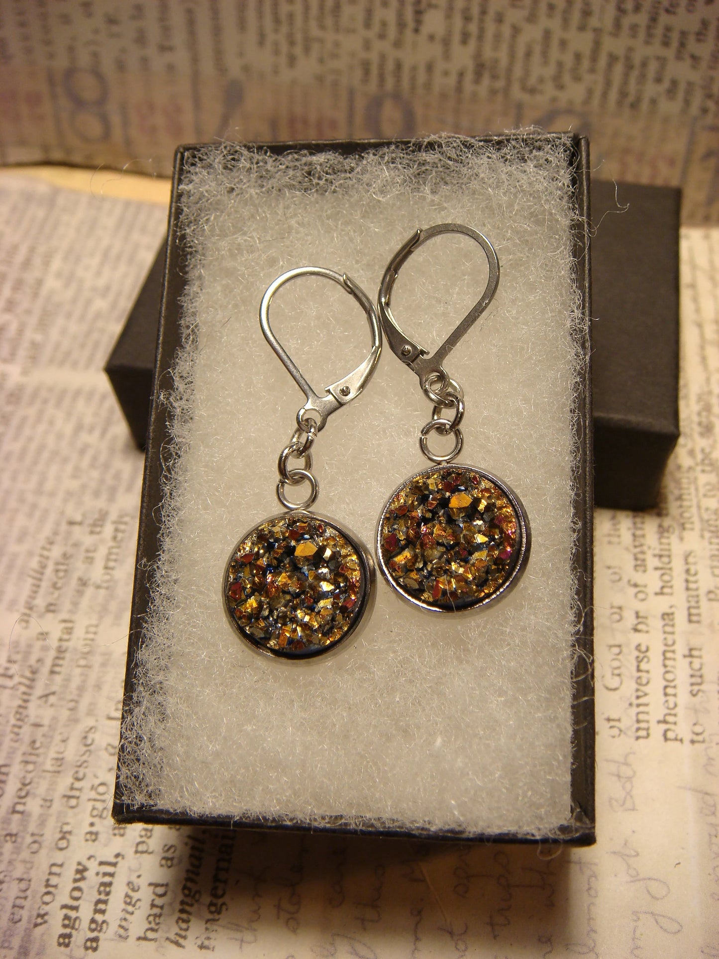 Faux Druzy Dangle Earrings