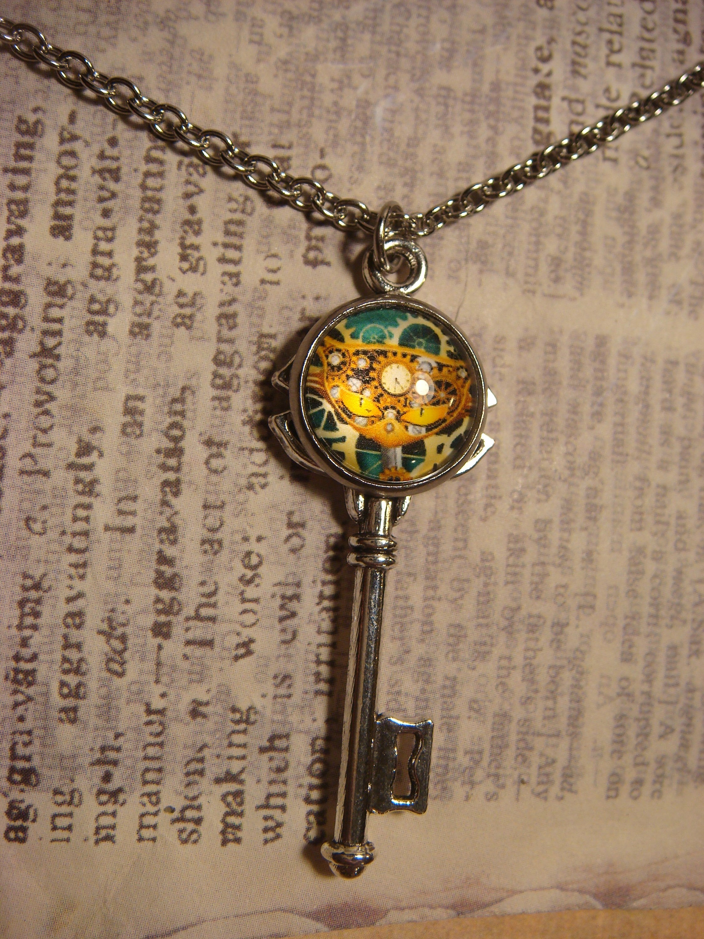 Steampunk key necklace store