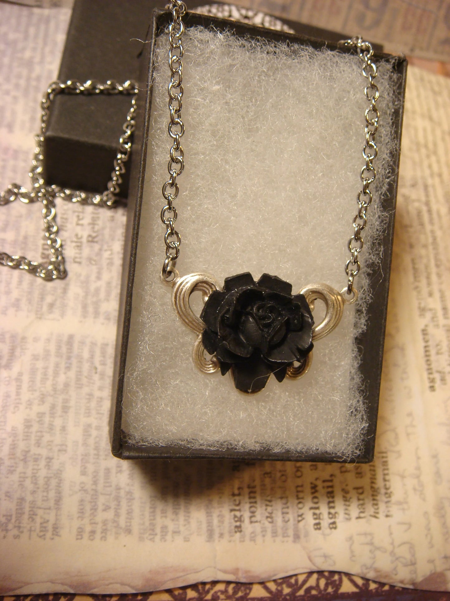 Black Rose Ornate Necklace