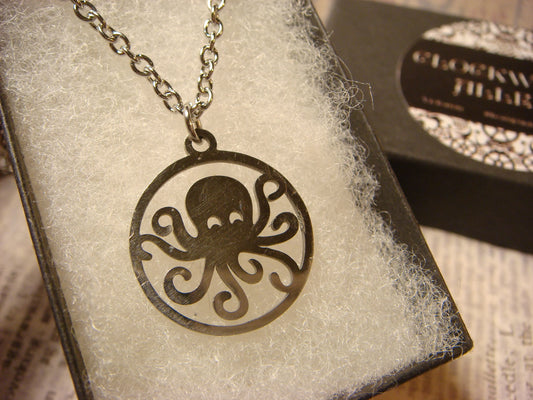 Octopus Pendant in Stainless Steel