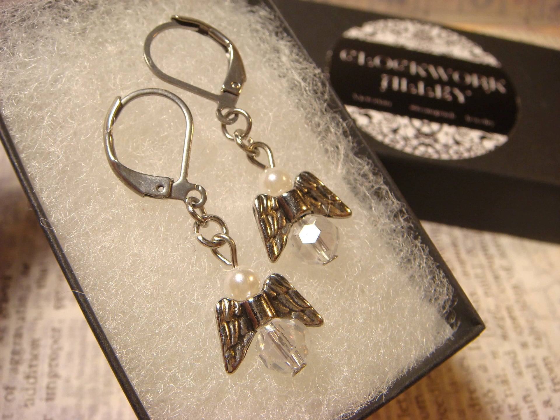 Angel Bead Dangle Earrings