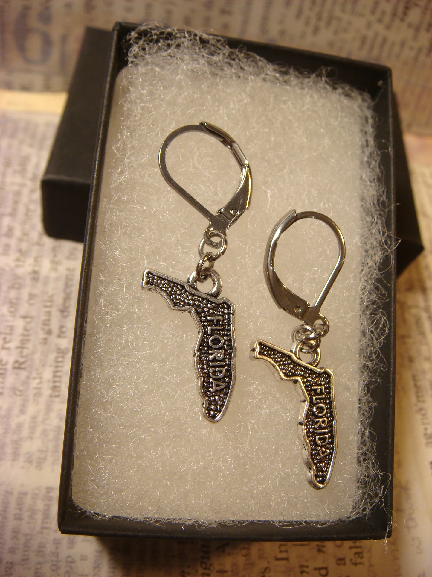 Florida Earrings in Antique Silver