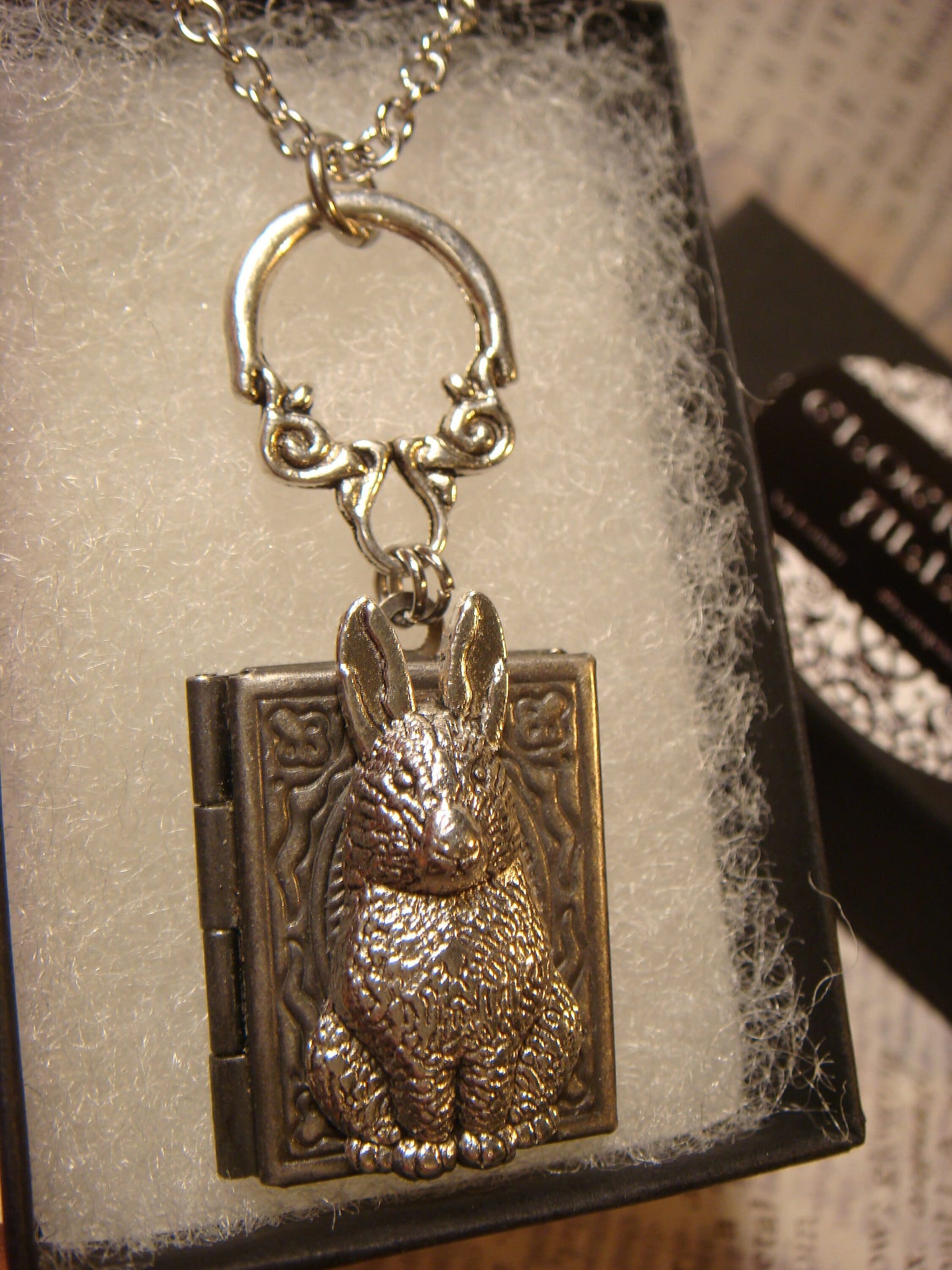 Bunny Rabbit Book Locket Necklace