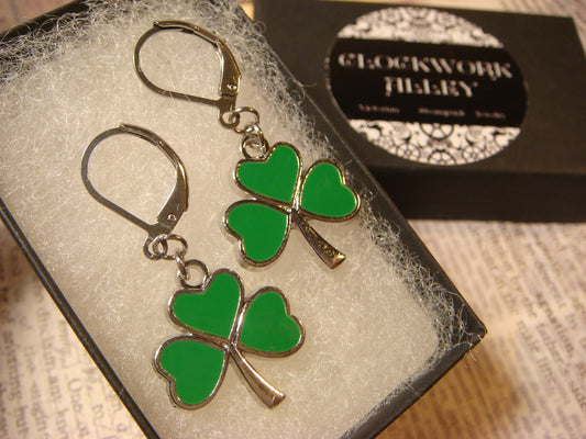 Shamrock Clover Dangle Earrings