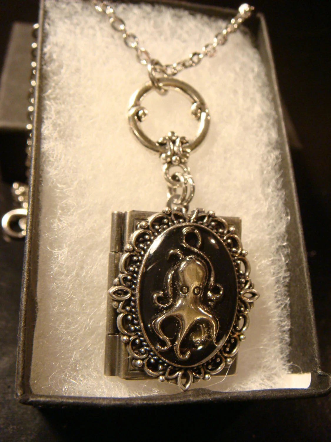 Octopus Ornate Book Locket Necklace