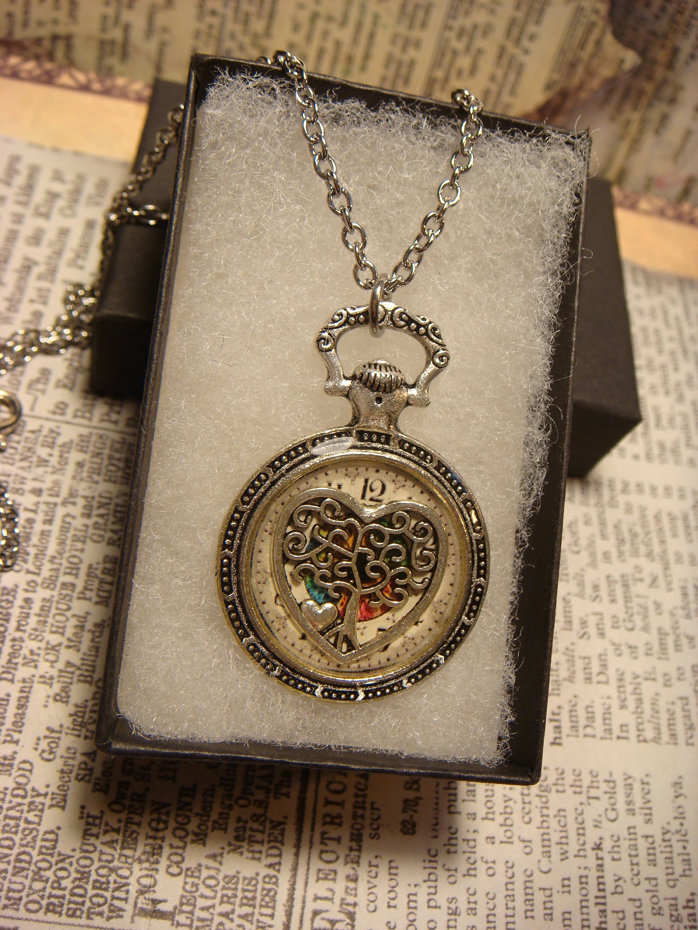 Floral Pocket Watch Necklace With Vintage Design Pick a Style - Etsy